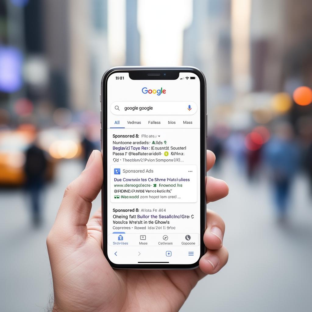Google search showing sponsored ads on mobile