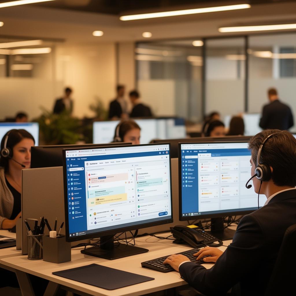 Sales team handling incoming leads